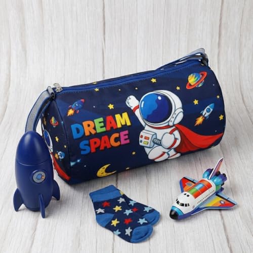 Image of Kids Unicorn Duffle Bag for Girls | Pink Magic Rainbow Barrel Travel Bag | Lightweight Polyester Shoulder Bag for School, Gym, Swimming, Dance, Picnic & Weekend Trips | Age 3-12 Years