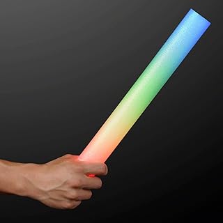 FlashingBlinkyLights Color Changing LED Foam Cheer Sticks (Set of 12)