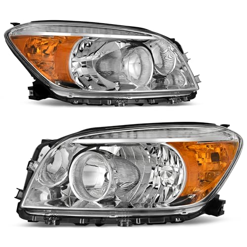 AUTOSAVER88 Headlights Assembly Compatible with 2006 2007 2008 RAV4 06-08 Headlamps Replacement Pair (Driver and Passenger Side) Chrome Housing Vehicle Light Assembly by AUTOSAVER88 - Used condition - US$83.20