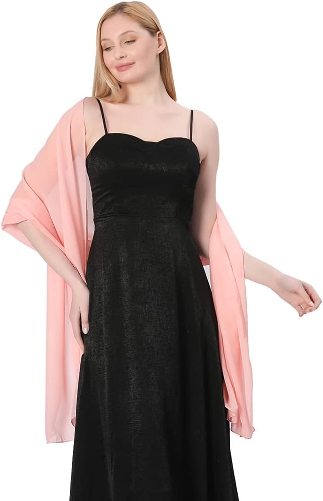 Ladiery Chiffon Shawl Wraps for Women Evening Dresses, Elegant Soft Sheer Shawls for formal dressy Bride Wedding - Image 5