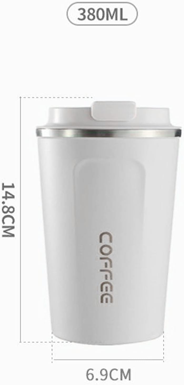 Changor Temperature Display Coffee Cup, Heat Preservation Thermal Insulation 304 Stainless Steel Portable Vacuum Coffee Cup for Home (380ml #11)