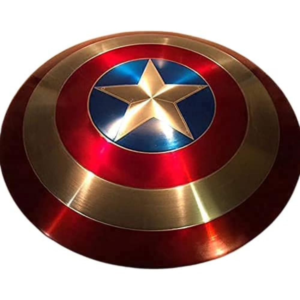 Presnal Captain Shield Captain 22 Inch Shield Metal Replica Halloween Medieval Armor Cosplay Shield LARP Combat Shield Red Captain Shield Home Decor Gifts Theater Play America Shield Hallowen Gift