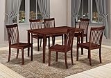 Kings Brand Furniture - Kurmer 7 Pcs Wood Kitchen Dining Table Set. Table & 6 Chairs, Cappuccino