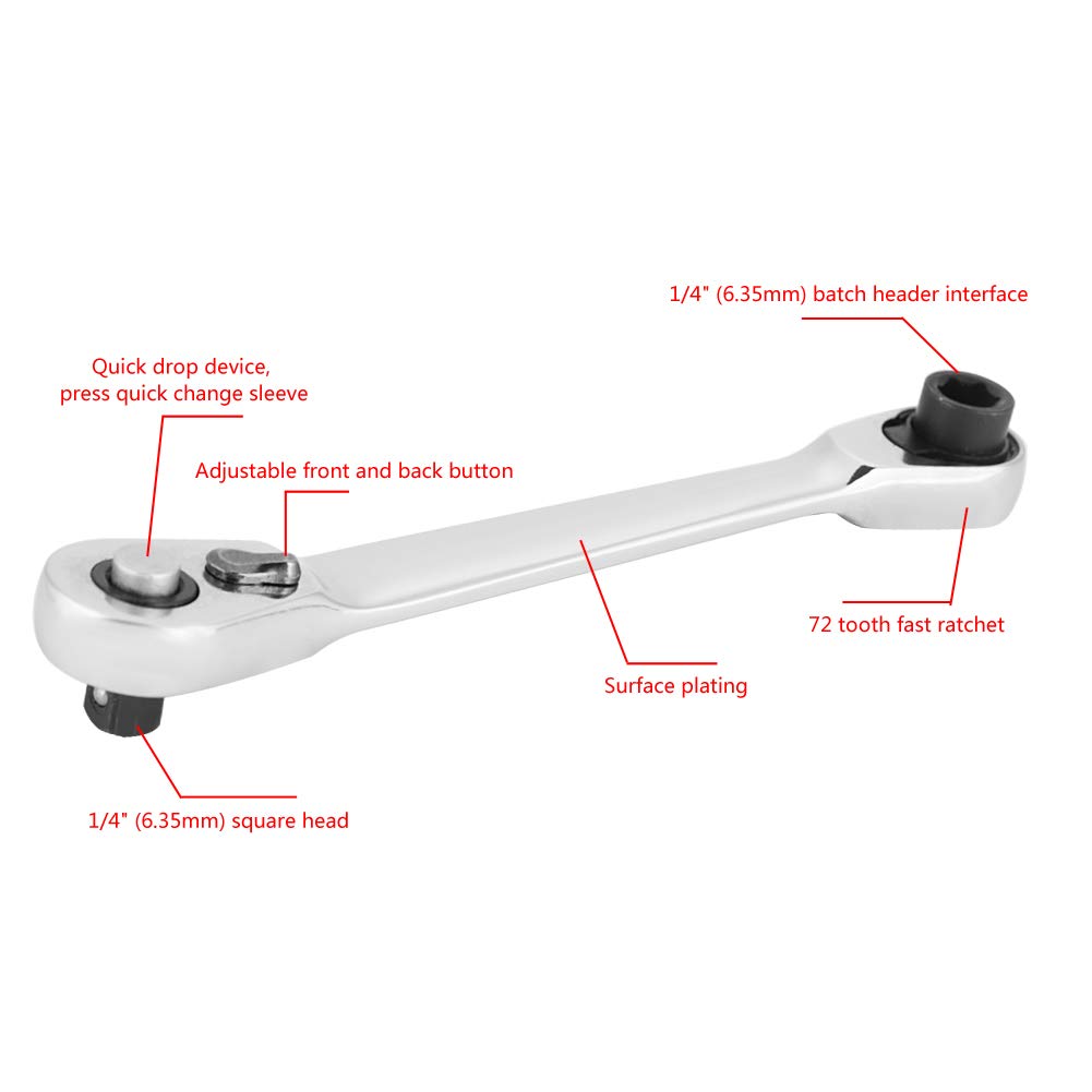 Clé Allen 1/4 ", Mini Clé à Douille à Cliquet Professionnelle Outil De