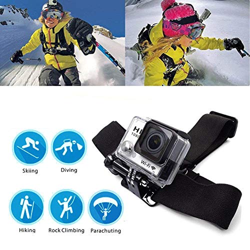 Tekcam Action Camera Head Strap Chest Harness Belt Mount With Carrying Pouch Compatible With Gopro Hero 11 10 9 8 7 6/Akaso Ek7000 Brave 4 V50X Native/Vemont/Dragon Touch/Wolfang Action Camera #TOP5