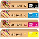 SINOPRINT Replacement MX-36NT 36NTBA 36NTCA 36NTMA 36NTYA Toner Cartridge Compatible for Sharp MX-2610N 2615N 2640N 3110N 3115N 3140N 3610N 3640N 3648N Printer ( Black Cyan Magenta Yellow)