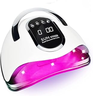 BEENLE UV LED Nail Lamp, 280W Nail Curing Lamps for Home & Salon, Professional Nail Art Tools Led Nail Dryer for Gel Polish with Automatic Sensor/5 Timer Setting, Red Light