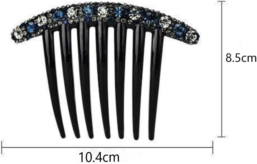 Houchu Simple Minority Women Temperament Fashion Design All-Match Rhinestone Hair Comb Korean Style Headwear Hair Accessories Seven-Tooth Comb(Light Purple) : Beauty & Personal Care
