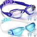 Noorlee Swim Goggles, 2 Pack Swimming Goggles for Adult Men Women Youth Kids Child, No Leaking Anti Fog UV 400 Protection Waterproof 180 Degree Clear Vision Triathlon Pool Goggles