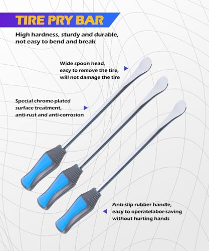 Image of SCUARI Motorcycle Tire Changer,Car Accessories Motorcycle Tire Spoons,Dirt Bike Tire Changing Spoons Tool Lever Steel Spoons Kit,Suitable for Motorcycles,Bicycles,Off-Road Vehicles,Scooters