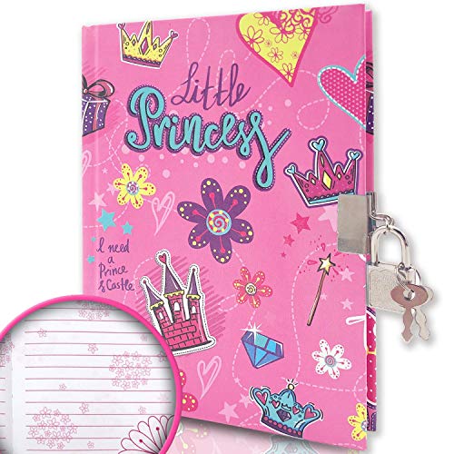 GINMLYDA Girls Diary with Lock for Kids, 7×5.3 Inch 160 Pages Secret Pink Journal for Teenage Girls with lock for…
