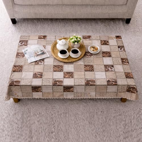 Image of Dakshya Industirs PVC Waterproof Table Cover 36x54 Inch Floral Printed Center Table Cover Washable Plastic Table Sheet Oilproof Dining Table Cover for Coffee Table Living Room Home (Classic Floral)