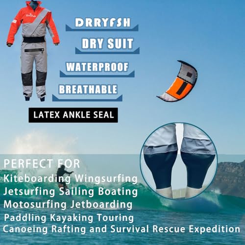 Latex Ankle Seals Drysuit Kayak Dry Suits for SUP Waterskiing Kitboarding Wingsurfing Jetsurfing (Medium)