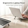 glonest 2 Pcs Portable Keyboard Riser, Adjustable Foldable Invisible Laptop Stand, Zinc Alloy Mini Computer Keyboard Stand, Self-Adhesive Laptop Feet for 12-20 Inch Laptops (Black) #1