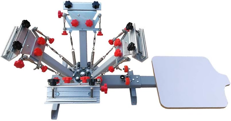 4 Color 1 Station Silk Screen Printing Press Machine with Micro Registration for T-Shirt DIY Printing Removable Pallet US Stock