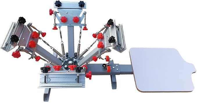 4 Color 1 Station Silk Screen Printing Press Machine with Micro Registration for T-Shirt DIY Printing Removable Pallet US Stock