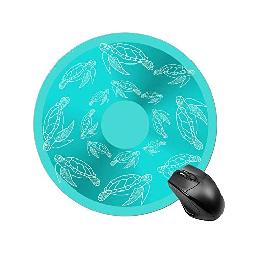 Tapis de souris imperméable avec motif tortues de mer - Surface lisse ronde - Pour bureau Cover