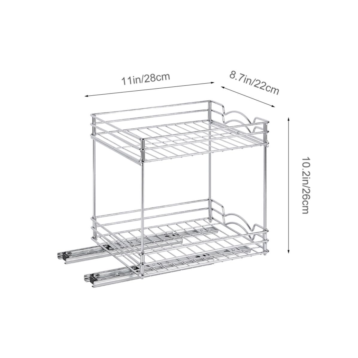 CRAFTHROU Organizador de Especias Fácil de Limpiar Doble Capa de Metal Extraíble y Resistente Estante para Condimentos Adecuado para Cocina y Espacios Estrechos