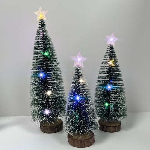 Mini Weihnachtsbaum Mit Beleuchtung, 3 Stück LED künstlicher...