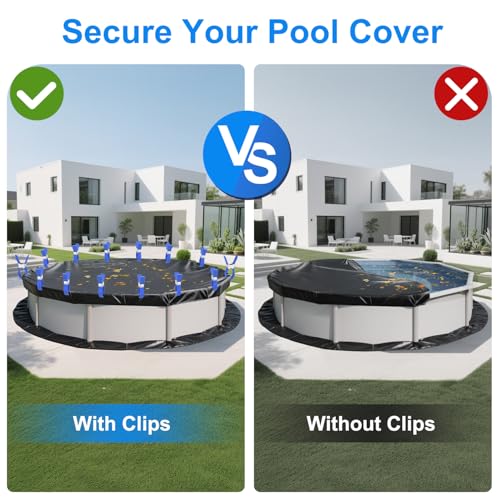 image for Fabflame 30 PCS Pool Cover Clips for Above Ground Pools,5.1 Inch Stain