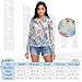 Cartoon Penguin Flamingo Float See Through Tops for Women Mesh Sheer Tops Long Sleeve Women Blouse Zipper Handle Camping Swimming Pool Beach Size L