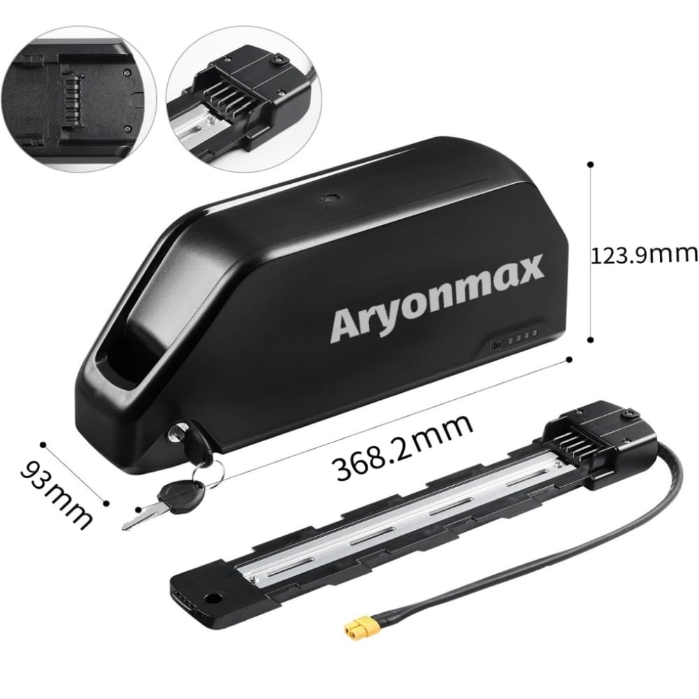 Batteria Ebike 36V 48V 52V 25Ah 20Ah 15Ah 13Ah, Batteria per Bici Elettrica Pedelec, con Base Caricabatterie e Blocco Sicurezza