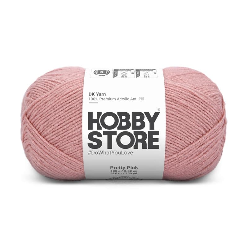 Image of DK Solid Yarn - Anti-Pill Acrylic Solid DK Yarn for Crochet & Knitting Everyday Essentials (1 ball /100 g) - Pretty Pink 5034 | Magic Needles