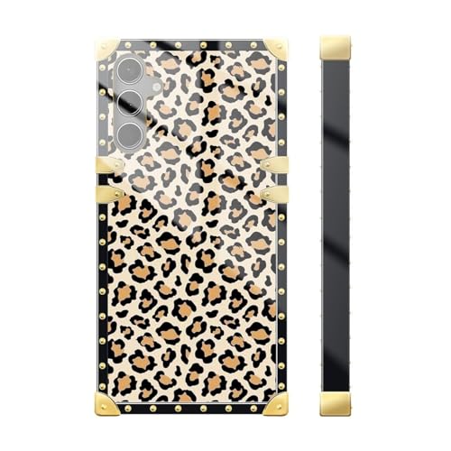 DAIZAG Compatible with Samsung Galaxy S24 Plus/S25 Plus Case,Fashion Leopard Golden Decoration Soft TPU Anti-Scratch Shockproof for Girl Protective Case for Samsung Galaxy S24 Plus/S25 Plus