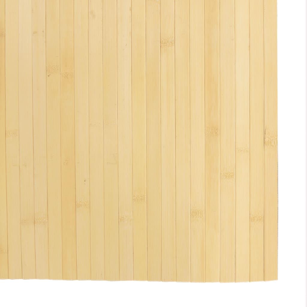 Tapis rectangulaire naturel clair 80x200 cm bambou