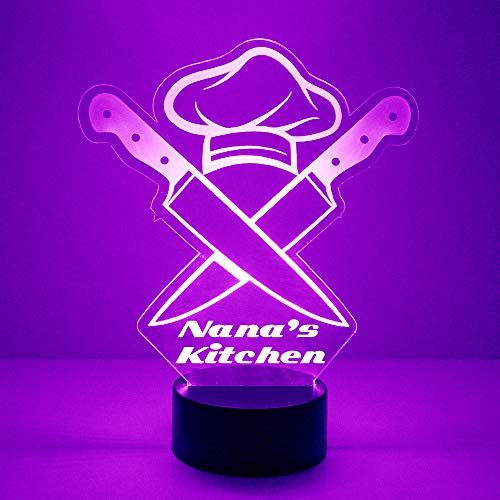 MMS Chef Personalized LED Night Light Lamp, Custom Engraved with Your Name, Logo or Text, Home Chef or Restaurant… - Image 3