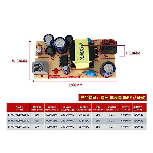 Fuente de alimentación de corriente constante de 18W y driver LED aislado 3