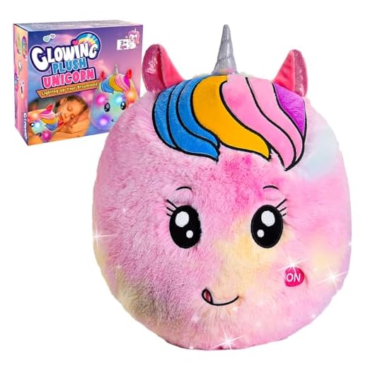 Hapikids Peluche licorne - Jouet licorne lumineux sensoriel pour enfants de 3 à 12 ans - Cadeau pour fille de 3 à 8 ans - Coussin licorne LED pour chambre d'enfant