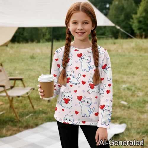 Image of Renewold Boys Girls Tees Kids T-Shirt Long Sleeve Crewneck T Shirts Casual Athletic Tops Clothing for Home School Travel