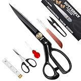 Butterfly Ultra Sharp Professional Fabric Scissors for Sewing - 10” High Carbon Steel Heavy Duty Tailor Shears with Ergonomic Grip for Craft Cutting, Textile, Quilting, Dressmaking, Home & Office Use