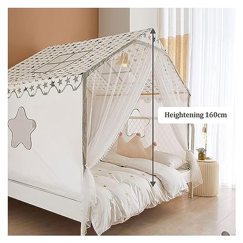 Cortina de cama con postes de madera y mosquitera diseño Alce 3