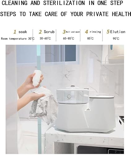 Miniatura 2 de Lavadora de ropa interior portátil, 0.2L automática de cocción y lavado a alta temperatura, lavadora de ropa interior de 73 W, lavadora pequeña para