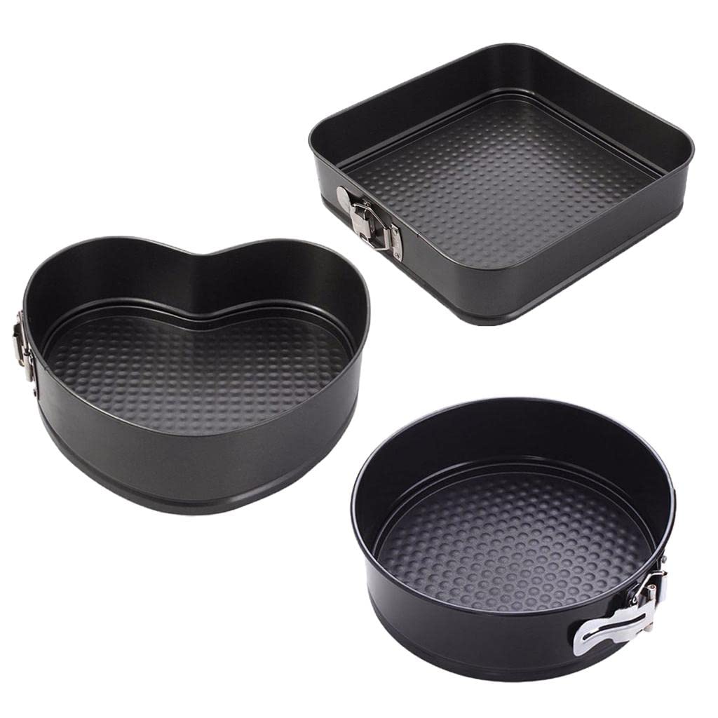 Lot de 3 moules à charnière antiadhésifs et étanches pour gâteau au fromage, style E