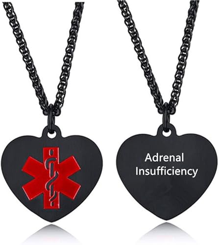 Miniatura 10 de Collar de identificación de alerta médica personalizado con grabado gratuito para hombres y mujeres, cadena de acero inoxidable, collar con colgante