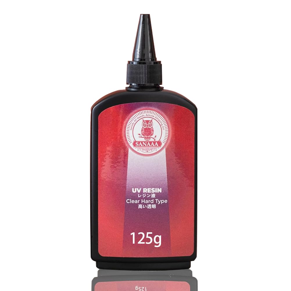 SANAAA 125g UV Resin, Upgrade Crystal Clear Hard Type Ultraviolet Fast Curing Resin for DIY Jewelry Making (125g)