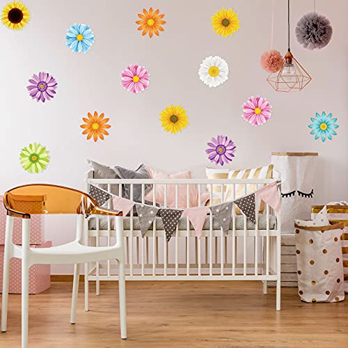 63 Pieces Sun Flower Cutouts Creative Springtime Flowers Wall Decals Bulletin Board Set Paper Flowers Decorations For Wall Summer Bulletin Board Decorations For Classroom School Birthday Party #TOP4