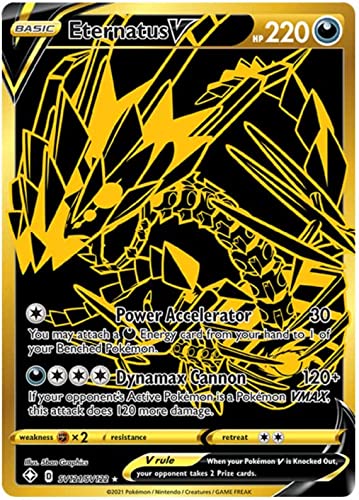 Eternatus V SV121/SV122 Secret Rare Pokemon Card (Shining Fates) + 1x TitanCards Toploader
