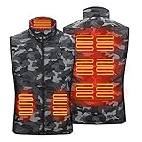 ✔ Chaleco térmico supercálido, chaleco calefactable, para hombre y mujer, con USB, ligero, lavable, chaqueta calefactable, con 3 temperaturas ajustables para chaleco de invierno, color negro