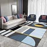 Kurzer Plüsch kuschelteppich Super weich Stilvolle und Exquisite Moderne blauschwarze Geometrie Teppich schlafzimme Flur Sofa Matte Kinderzimmer Schlafzimmer teppivh
