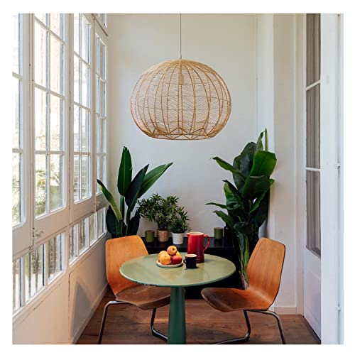 1-Light Pendant Lighting Rattan Hanging Light Weaving Natural Wooden Ceiling Light Wicker Chandelier With Adjustable Cord For Dining Room Living Room #TOP6