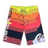 Julhold Badehose Badeshorts Sommer Strandhose Fitnessübung Für Männer Plus Größe Fünf-Punkte Surfen Schnell Trocknende Schnelltrocknend Strandhosen Freizeit Beachshorts(Orange,S)