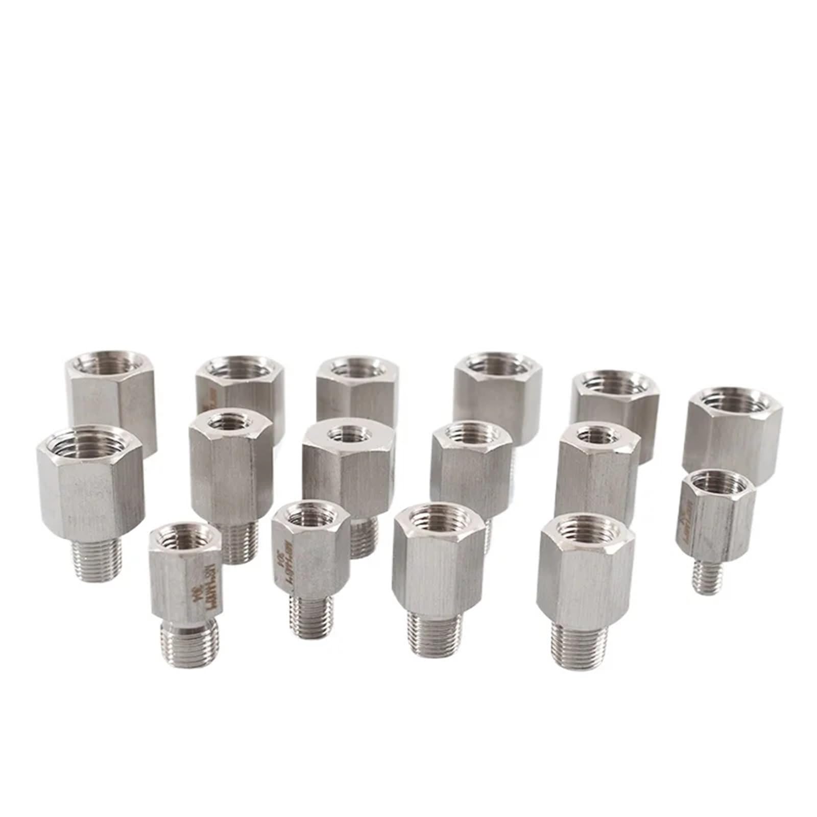 Adaptateur réducteur hexagonal mâle M12 femelle vers M10 mâle 1/8" 1/4" 3/8" NPT, en acier inoxydable 304, haute pression for manomètre, 1 pièce(M12x1.25 Female,1l8 BSPT Male)