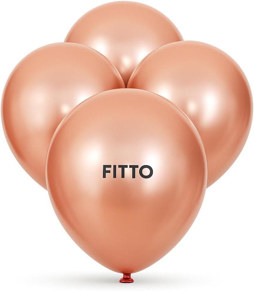 – Fitto 12 Inch Chrome Balloon Rose Gold Color 2.80gms Pack of 40