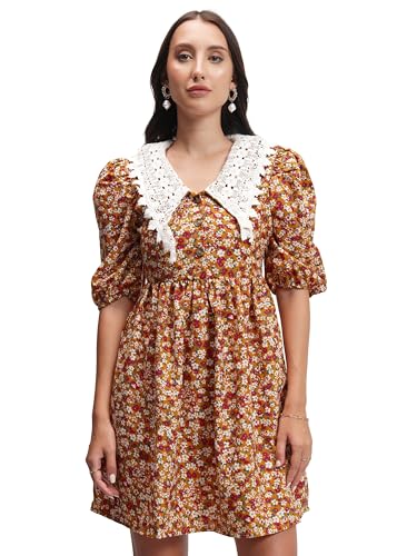 Tokyo Talkies Women Half Sleeve V-Neck Casual FIT TTJ6007665 M Mustard