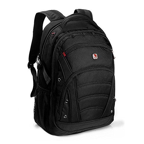 Mochila negra, de Seagull, para portátiles de hasta 17,3 pulgadas, 1680D tela de gran calidad, aguanta hasta 30 kg, funda ajustada perfecta para tu portátil, 48 x 33 x 22 cm, color negro, All Black (Negro) - 12370
