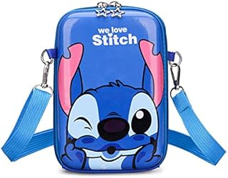 Stitch Cross Body Bag for Girls,Wopin- Small Shoulder Bag for Girls,Stitch Purse for Girls,Little Girls Birthday Gift,Lovely Stitch Kids Bag for Holiday/Travel(Blue)